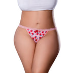 Magic Silk Sweet Treats Split Back & Crotchless Panty with Lube Strawberry Queen Size