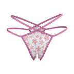 Magic Silk Daisy Split Crotch Thong Daisy Print S/M