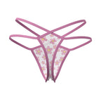 Magic Silk Daisy Split Crotch Thong Daisy Print S/M
