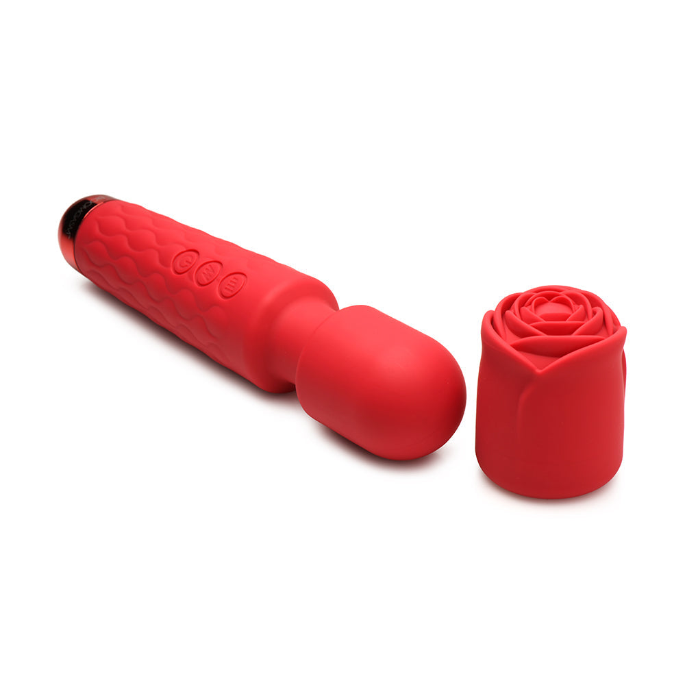 Bloomgasm Pleasure Rose 10X Silicone Wand with Rose Attachment