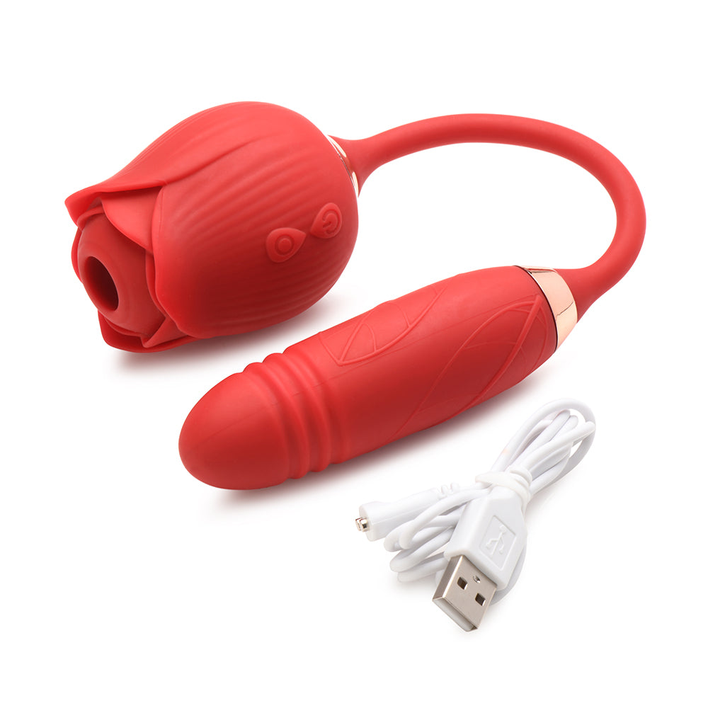 Bloomgasm Romping Rose 10X Suction Rose & Thrusting Vibrator