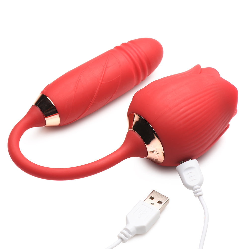 Bloomgasm Romping Rose 10X Suction Rose & Thrusting Vibrator