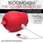 Bloomgasm The Double Tease Rose 10X Sucking & Licking Rose Stimulator