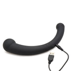 Master Series 10X Vibra-Crescent Vibrating Silicone Dual Ended Dildo Black