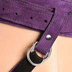 Strap U Bodice Deluxe Leather Corset Harness Purple