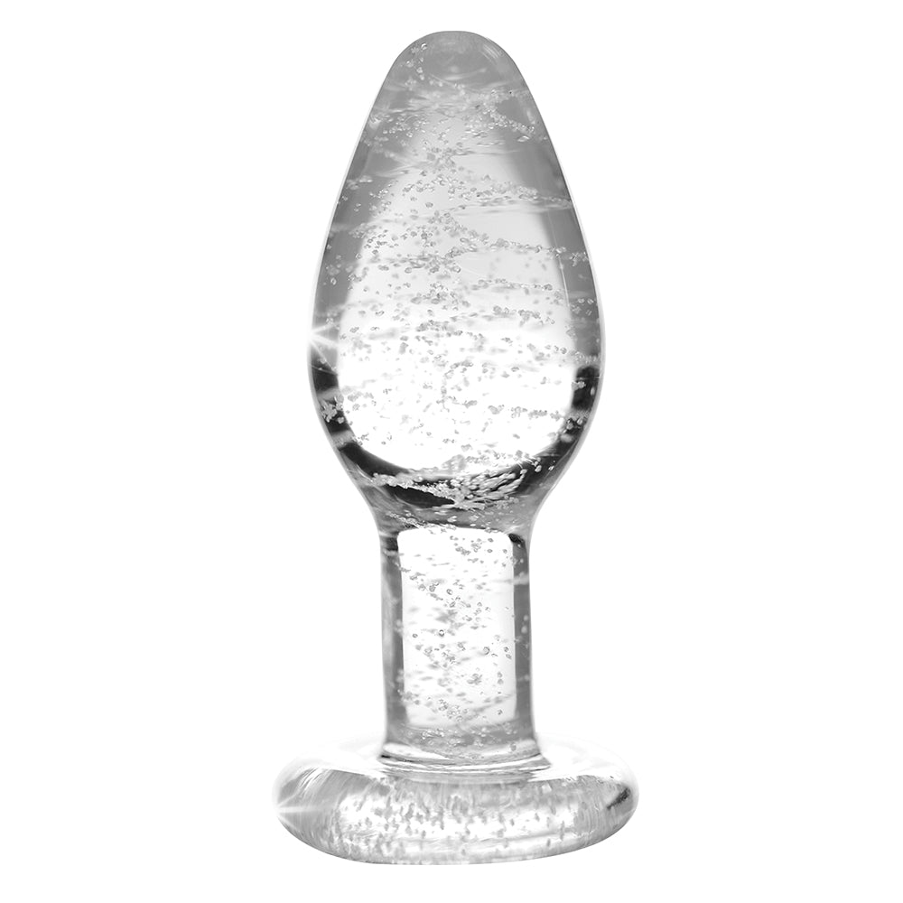 Booty Sparks Glow-in-the-Dark Glass Anal Plug Small