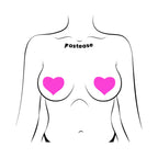 Pastease Neon Pink Day-Glow Lycra Heart Nipple Pasties