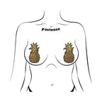 Pastease Pineapple on Glitter Gold Nipple Covers