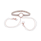 Sportsheets Sex & Mischief Peaches 'n CreaMe Collar with Nipple Clamps
