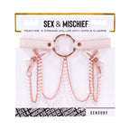 Sportsheets Sex & Mischief Peaches 'n CreaMe Collar with Nipple Clamps