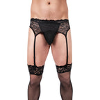 Prowler Lace Garter Set Black 2XL