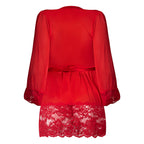 Magic Silk Sugar High 3/4 Sleeve Robe Red L/XL