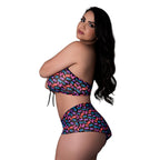 Magic Silk Hazy Dayz Halter Top & Hot Short Set Gummy Bears Queen Size