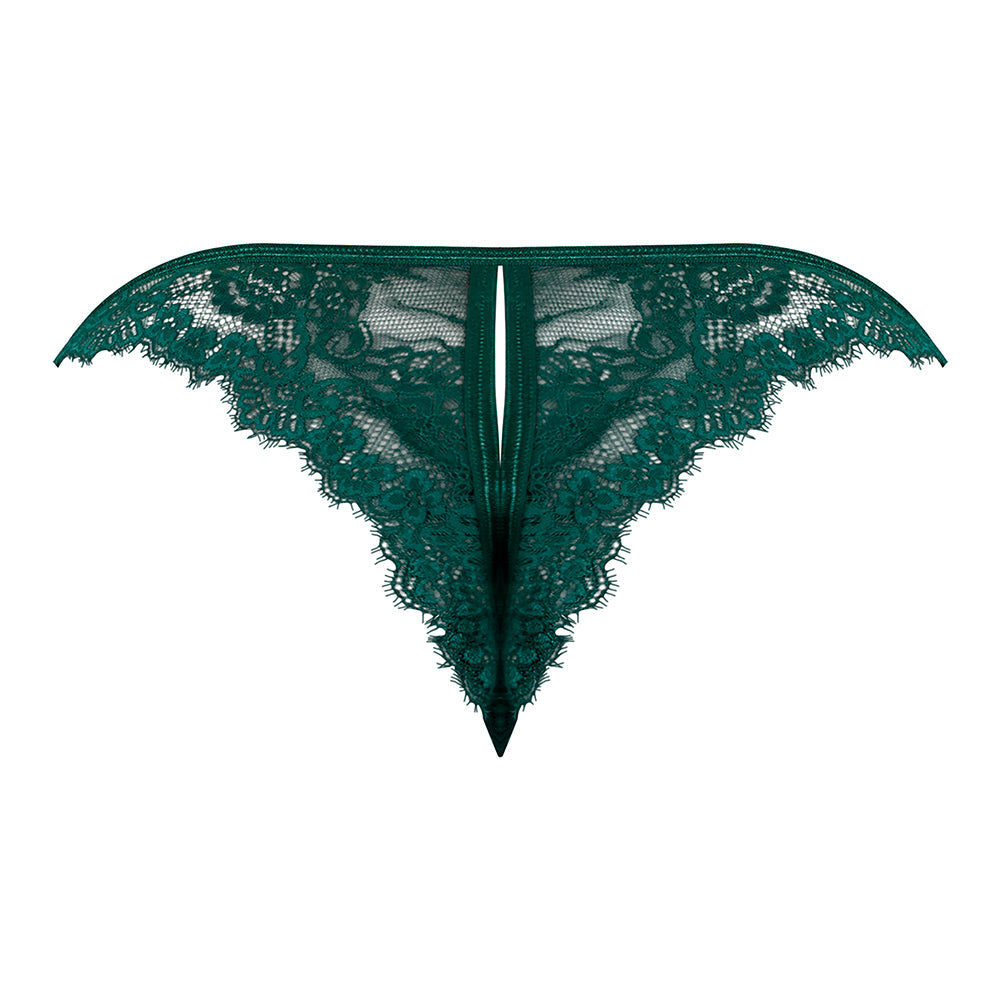 Magic Silk Evermore Split Crotch Panty Emerald S/M
