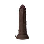 Shaft Vibrating Model J: 6.5 in. Dual Density Silicone Dildo Mahogany