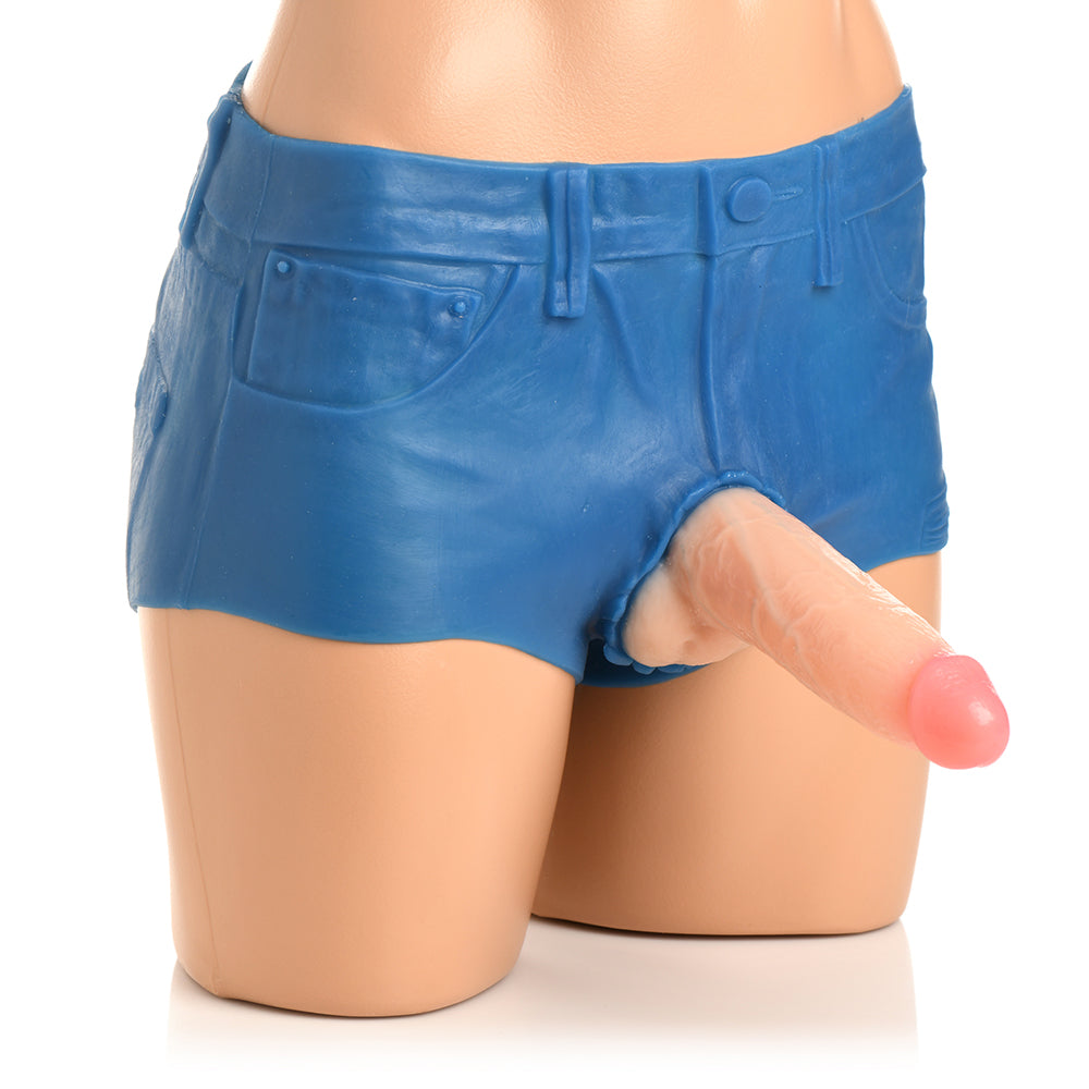 Strap U Booty Shorts Dildo Silicone Strap-On Harness 6 in. Large