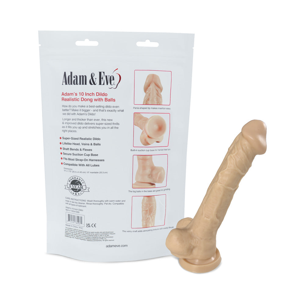 Adam & Eve Adam's Cock 10 in. Dildo (Bag Packaging)