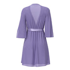 Magic Silk Sheer Passion Flutter Sleeve Robe Very Peri S/M