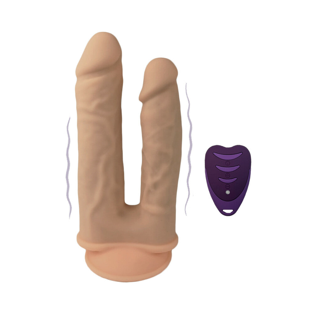 SILEX-D The Original Double Penetration 7 in. & 8 in. Vibrating Dildo with Remote Vanilla