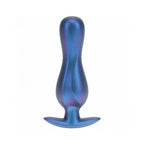 Ouch! Smooth Silicone Curvy Anal Plug 4.6 in. Metallic Blue