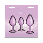 Rear Assets 3-Piece Metal Plug Kit Iridescent Pink with Pink Gem