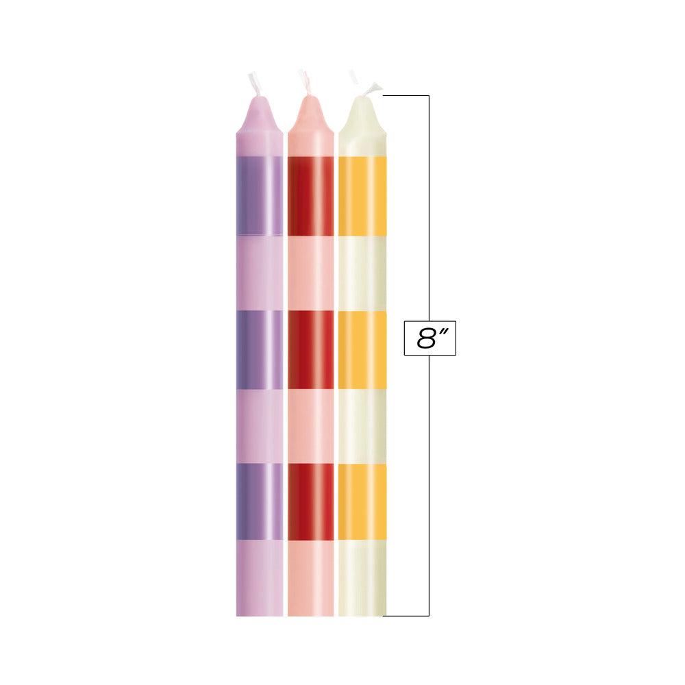 The 9's Make Me Melt Sensual Warm Drip Candles 3pk Stripes Pastellines
