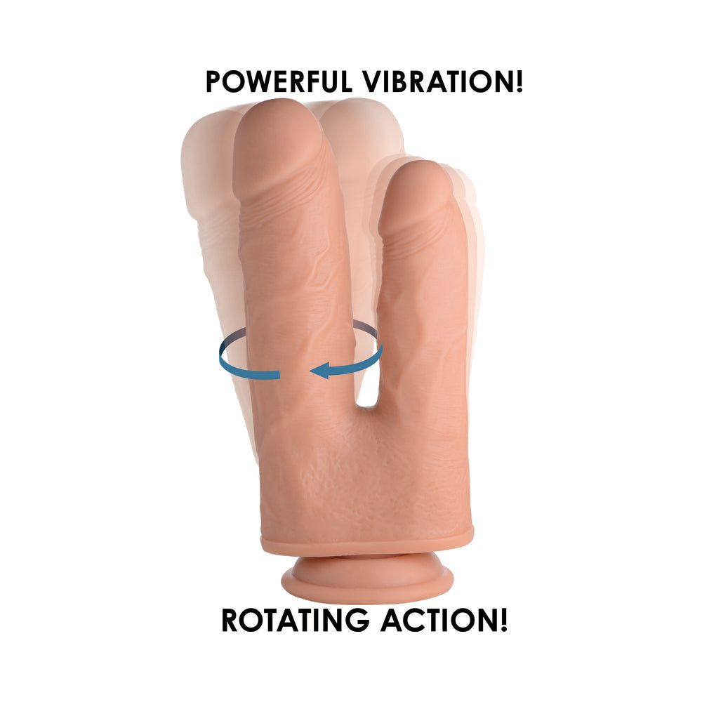 Big Shot Double Shot 8 in. Vibrating & Rotating Double Dong with Remote