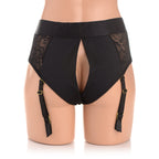 Strap U Laced Seductress Lace Crotchless Panty Harness & Garter Straps 2XL/3XL
