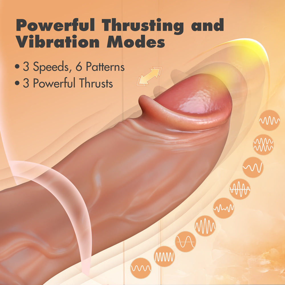 Dr. Skin Silicone Dr. Brody 8.75 in. Vibrating Thrusting Dildo Beige