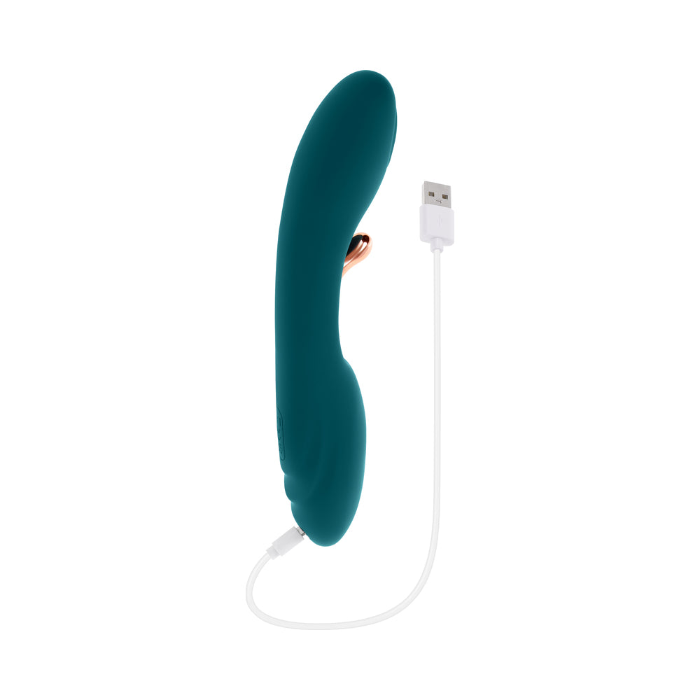 Playboy Aurelie Rechargeable Silicone G-Spot Tickling Vibrator Deep Teal