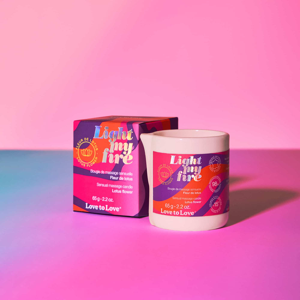 Love to Love Light My Fire Sensual Massage Candle Lotus Flower 2.2 oz.