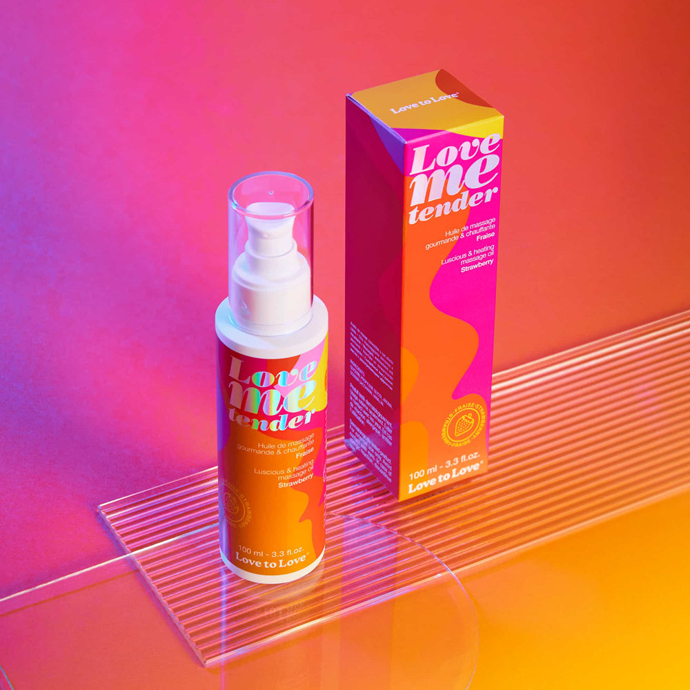 Love to Love Love Me Tender Luscious & Heating Massage Oil Strawberry 3.3 oz.