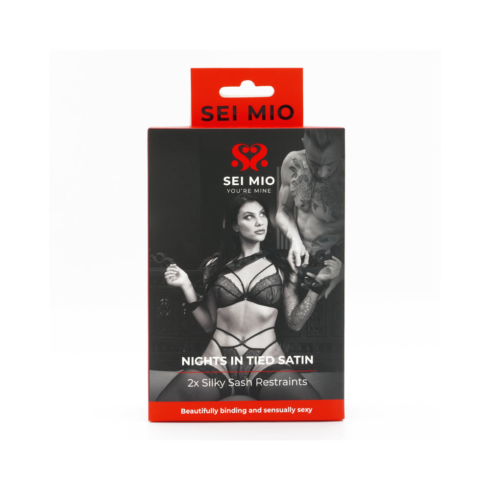 SEI MIO Nights in Tied Satin 2 x Silk Sash Restraints