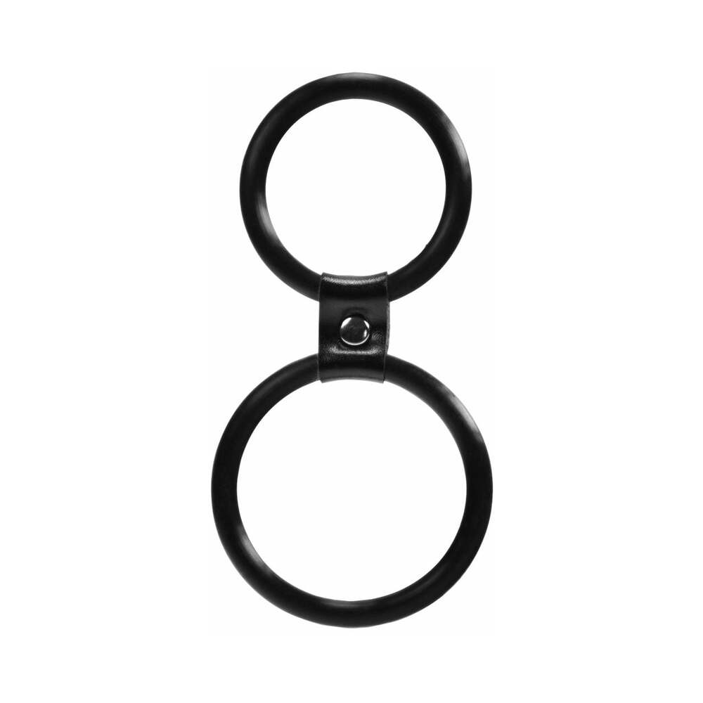 Me You Us Dual Ring Double Cockring Set Black