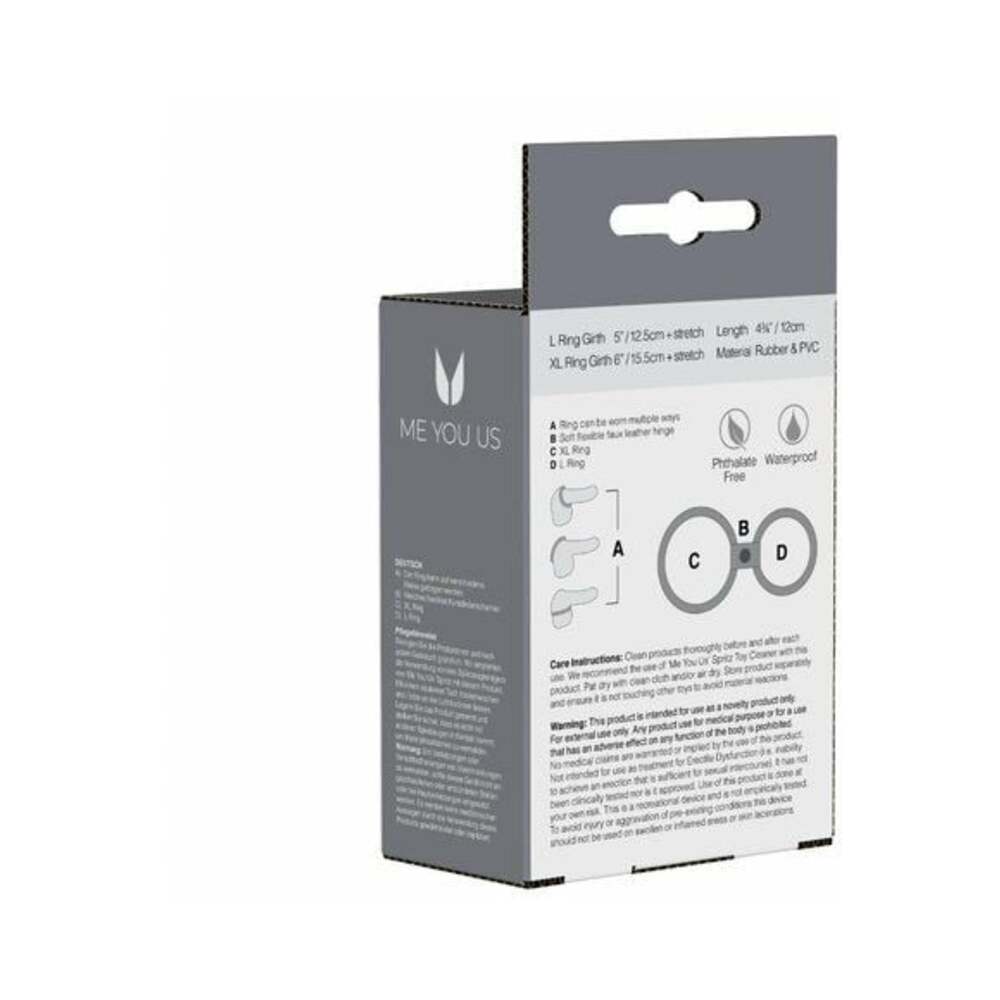 Me You Us Dual Ring Double Cockring Set Black