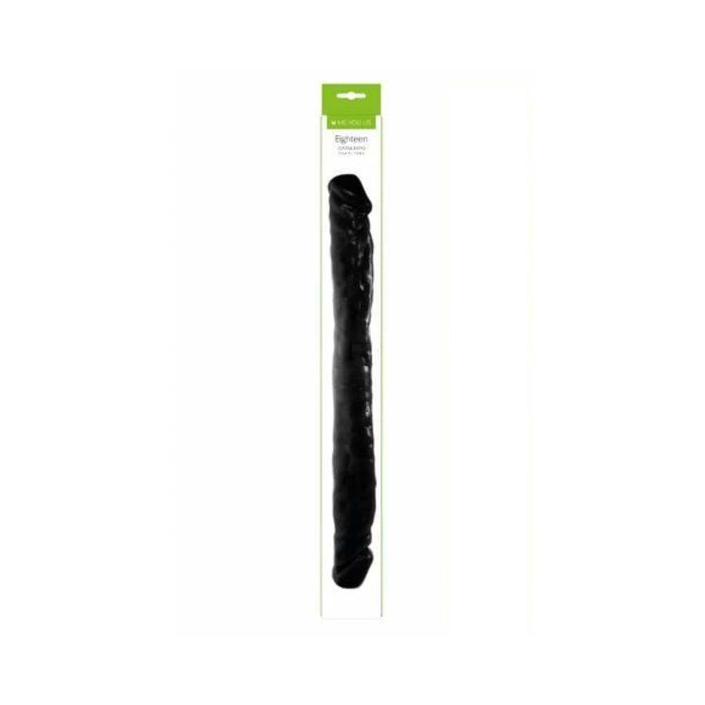 Me You Us Eighteen Double Dong 18 in. Double Ended Dildo Black