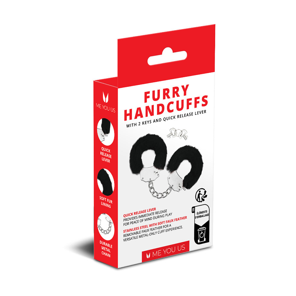 Me You Us Furry Handcuffs Black