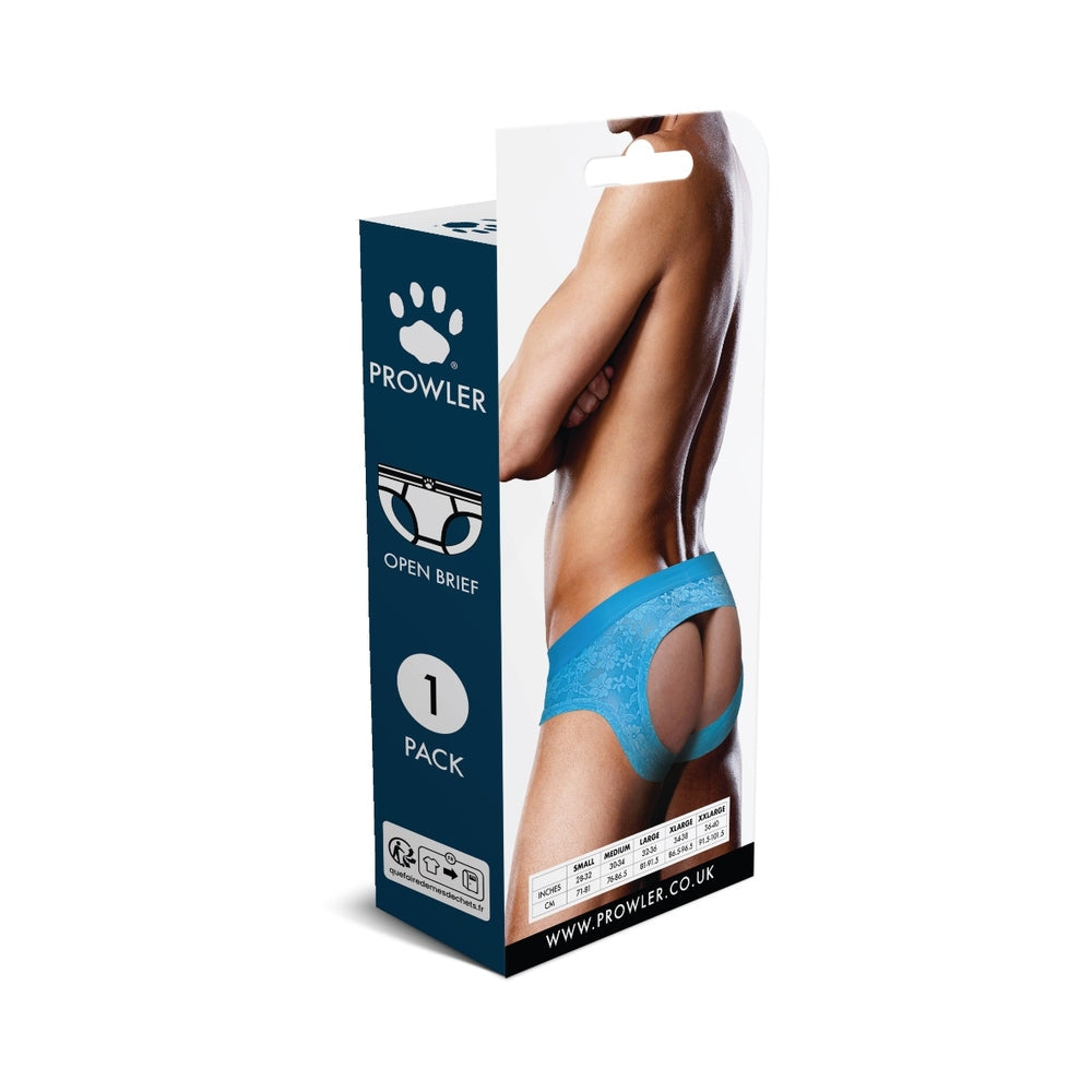 Prowler Lace Open Back Brief Neon Blue M