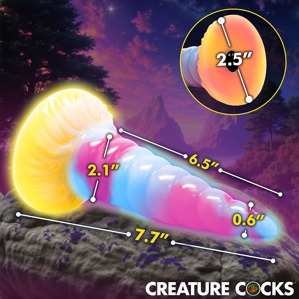 Creature Cocks Unicorn Glow-in-the-Dark Vibrating Silicone Dildo