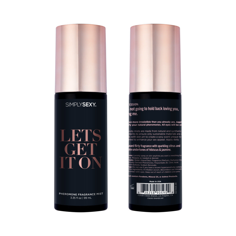 Simply Sexy Pheromone Body Mist Let's Get It On 3.35 oz.