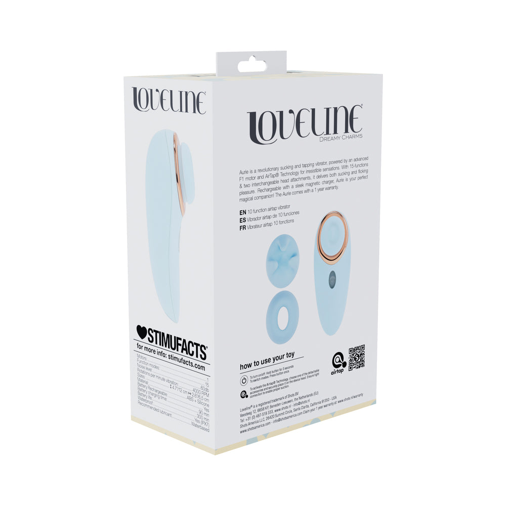 LoveLine Aurie AirTapTech Rechargeable Vibrator Blue