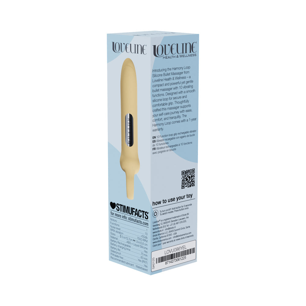 LoveLine Harmony Loop Grip Vibe Liquid Silicone Yellow