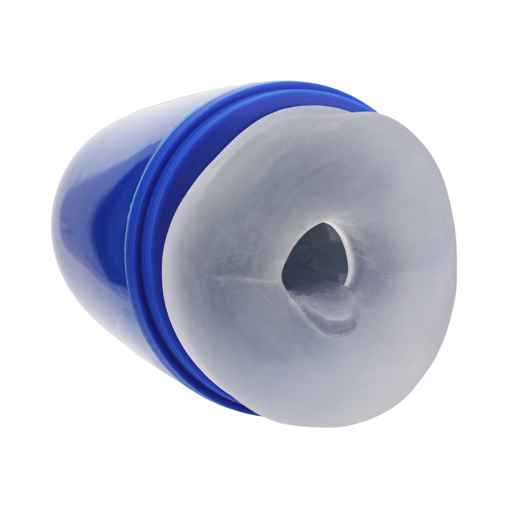 PUMPED Vibrobator Masturbator Negative Pressure Suction Vibration Metallic Blue