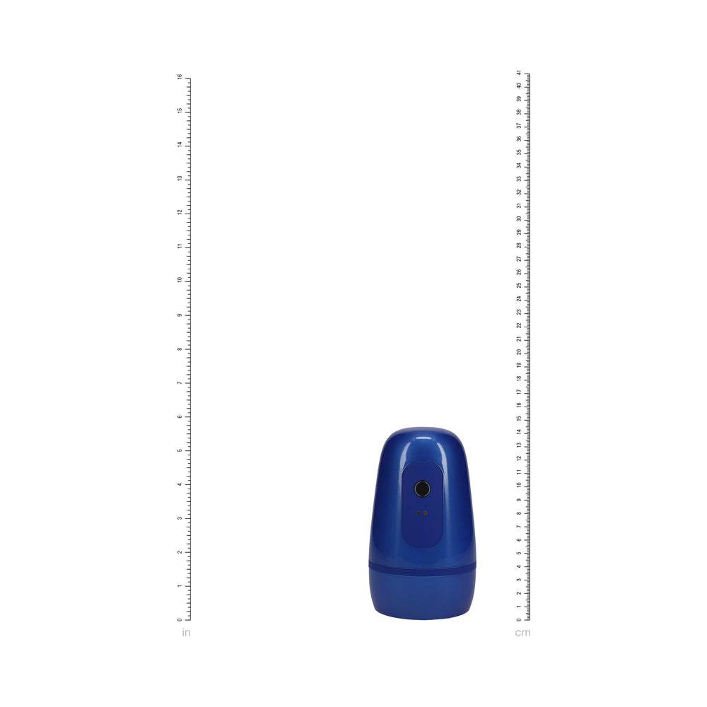 PUMPED Vibrobator Masturbator Negative Pressure Suction Vibration Metallic Blue
