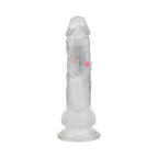 RealRock Wireless Rechargeable Remote Control LED Vibrating 8 in. Dildo with Balls Clear