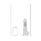 RealRock Wireless Rechargeable Remote Control LED Vibrating 8 in. Dildo with Balls Clear