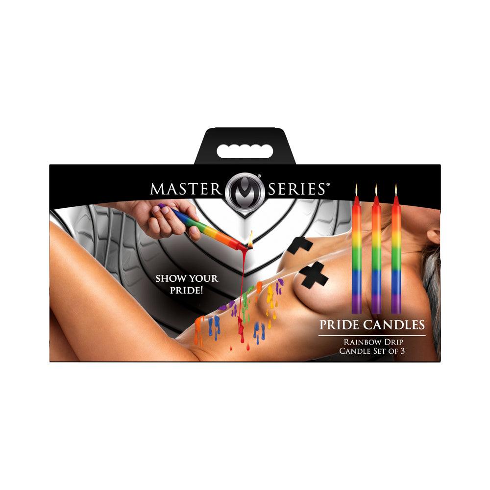 Master Series Pride Candles Rainbow Drip Candle Set of 3