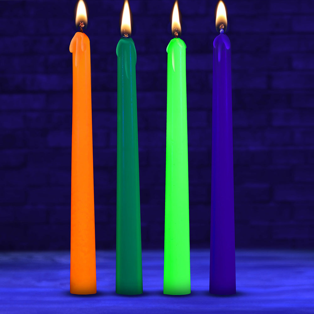 Master Series Glow Wax UV Blacklight Reactive Drip Candles Set of 4