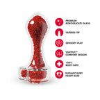 Oh My Gem Lustre Glass Anal Plug Red
