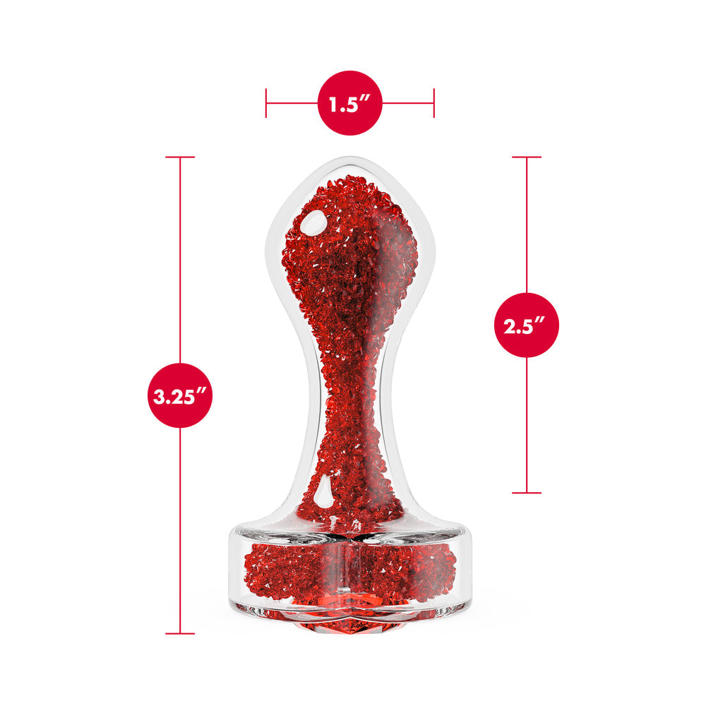 Oh My Gem Lustre Glass Anal Plug Red